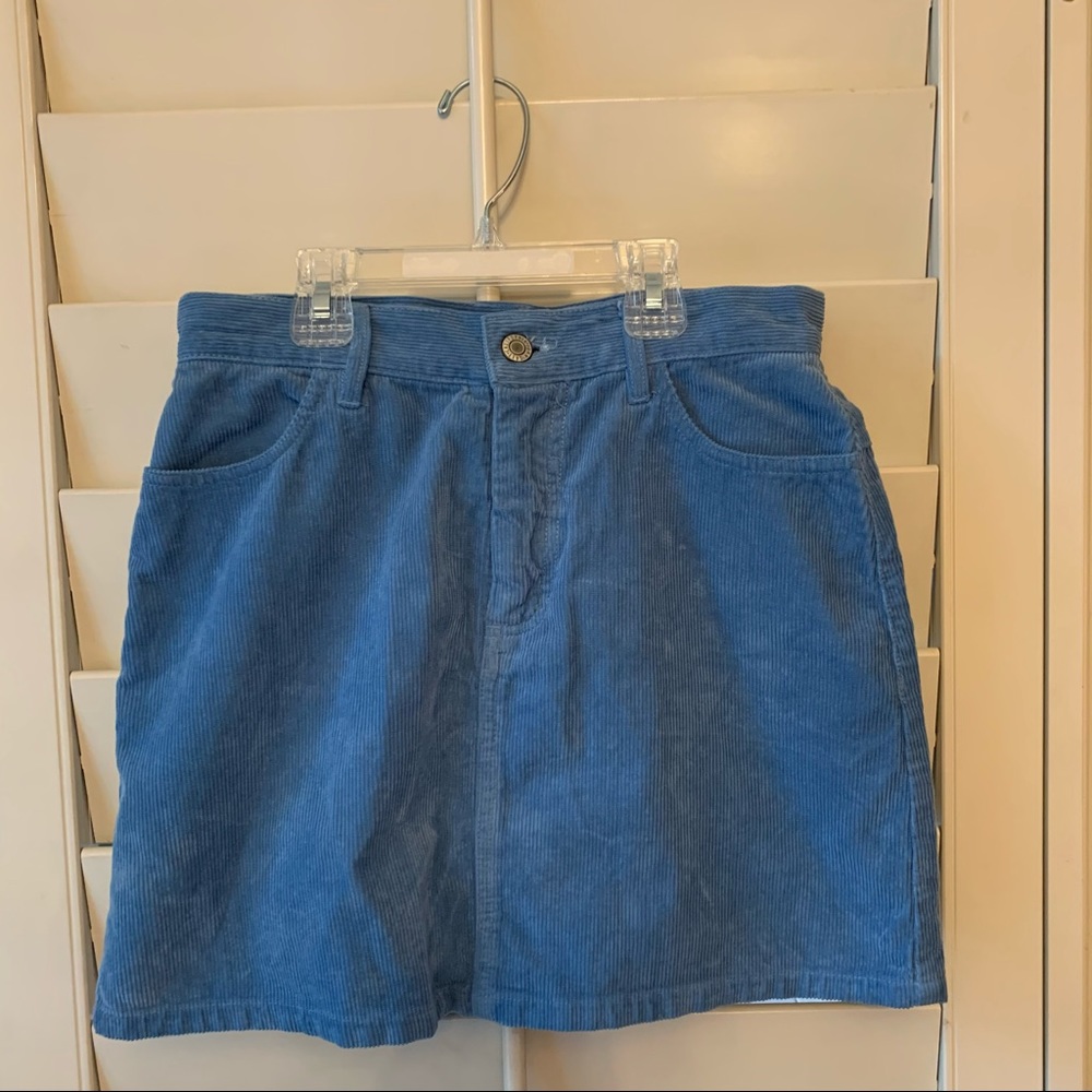 Brandy Melville blue corduroy mini skirt